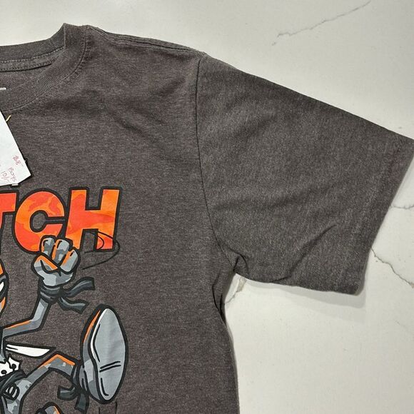 Boys Grey Orange Ninja Turtle Graphic T-shirt Tee L 10/12 - Picture 3 of 14